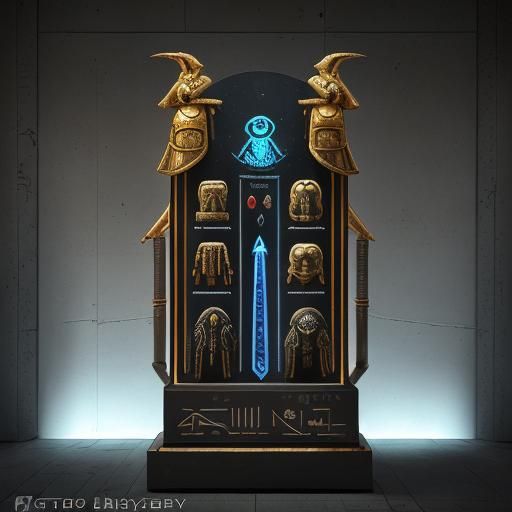 Cyberpunk Scarab Beetle with Ancient Egyptian Elements