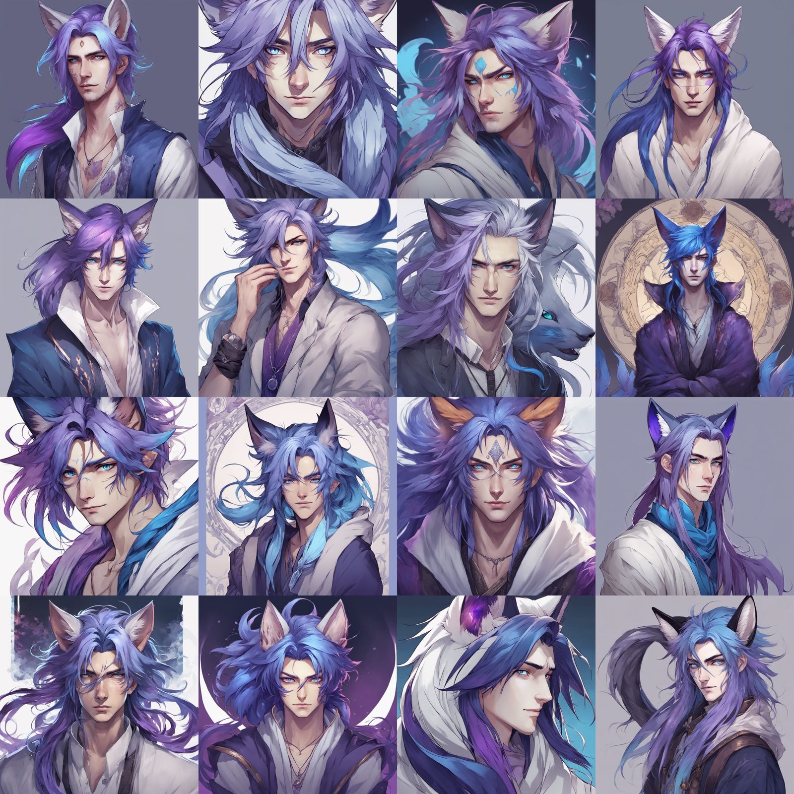 Emo Kitsune Hybrid Portrait in Hyperdetailed Style