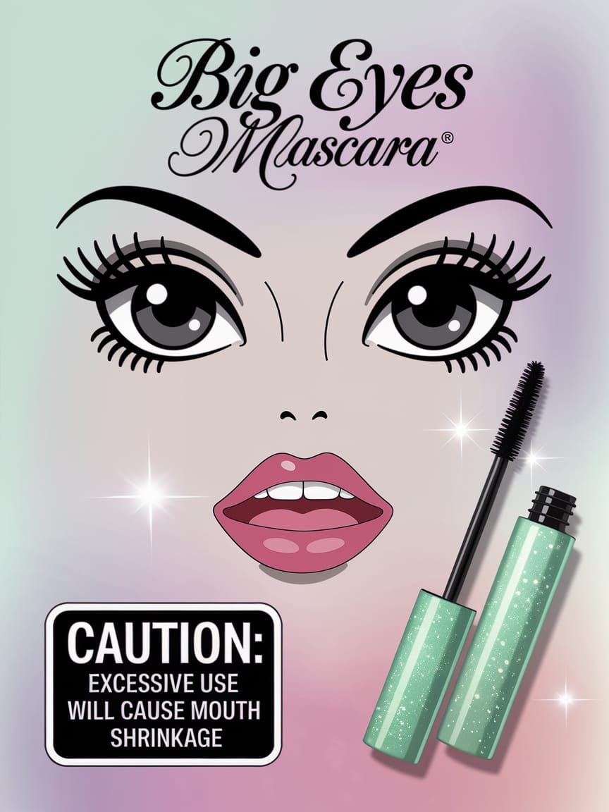 Glamorous Big Eyes Mascara Ad in Elegant Style