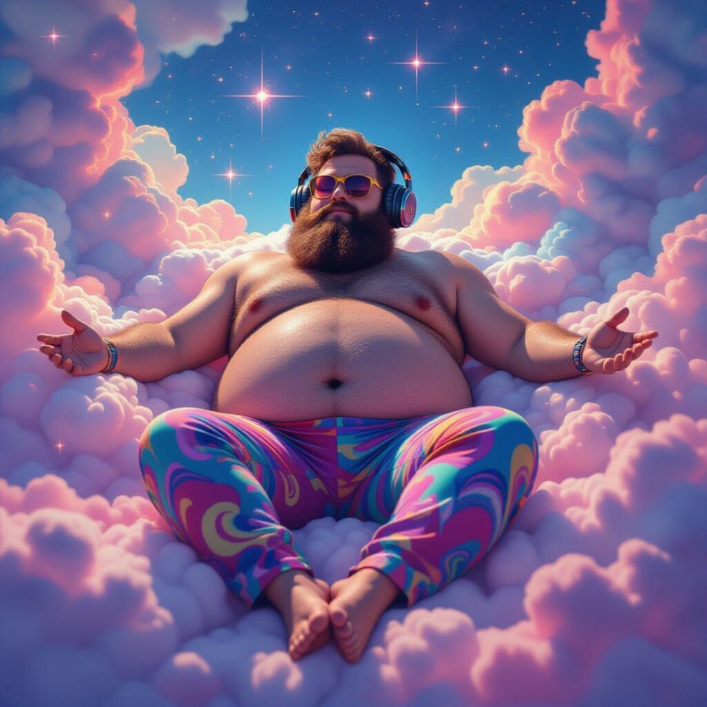 Man Floats in Psychedelic Dreamscape