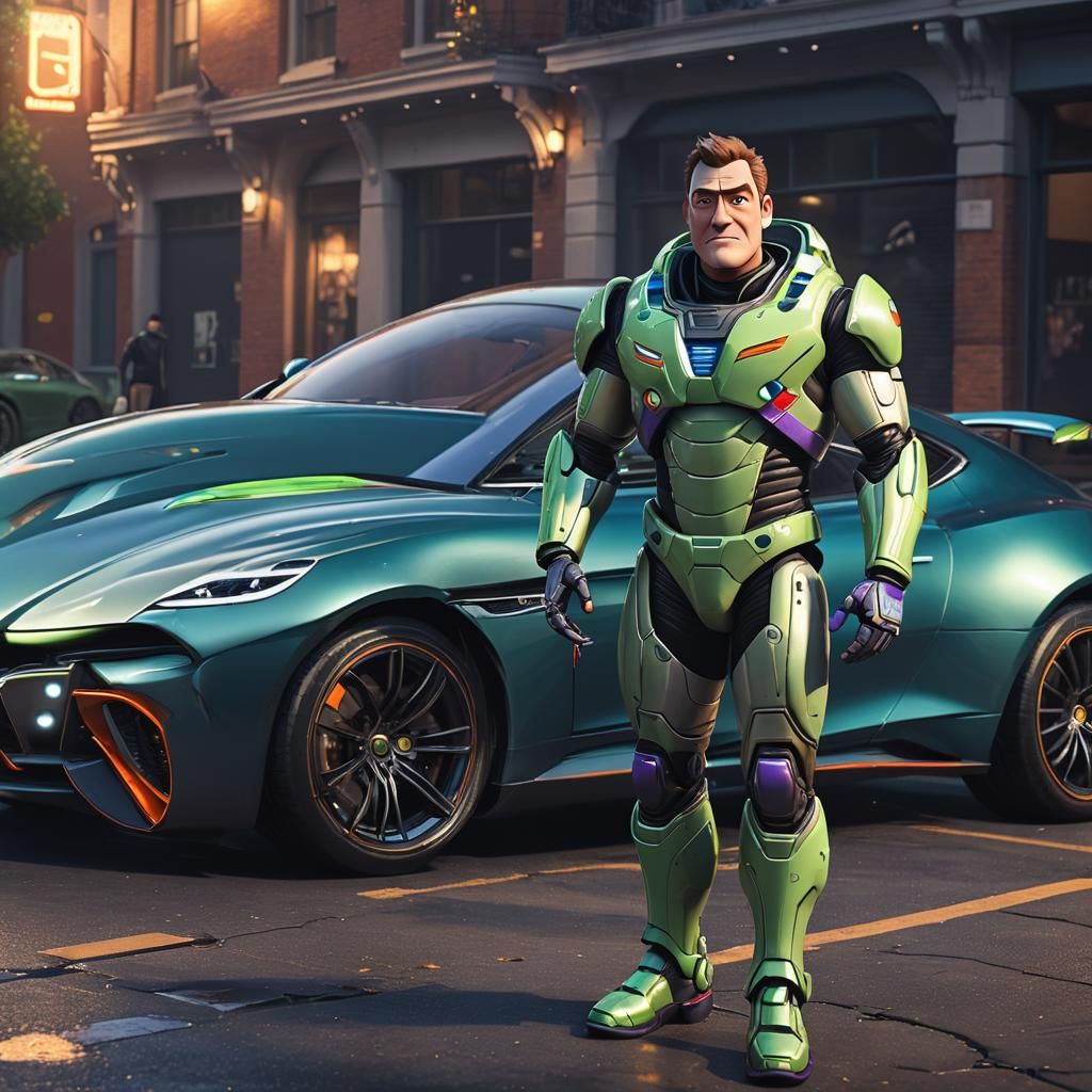 Buzz Lightyear and Aston Martin: Unreal Engine Concept Art