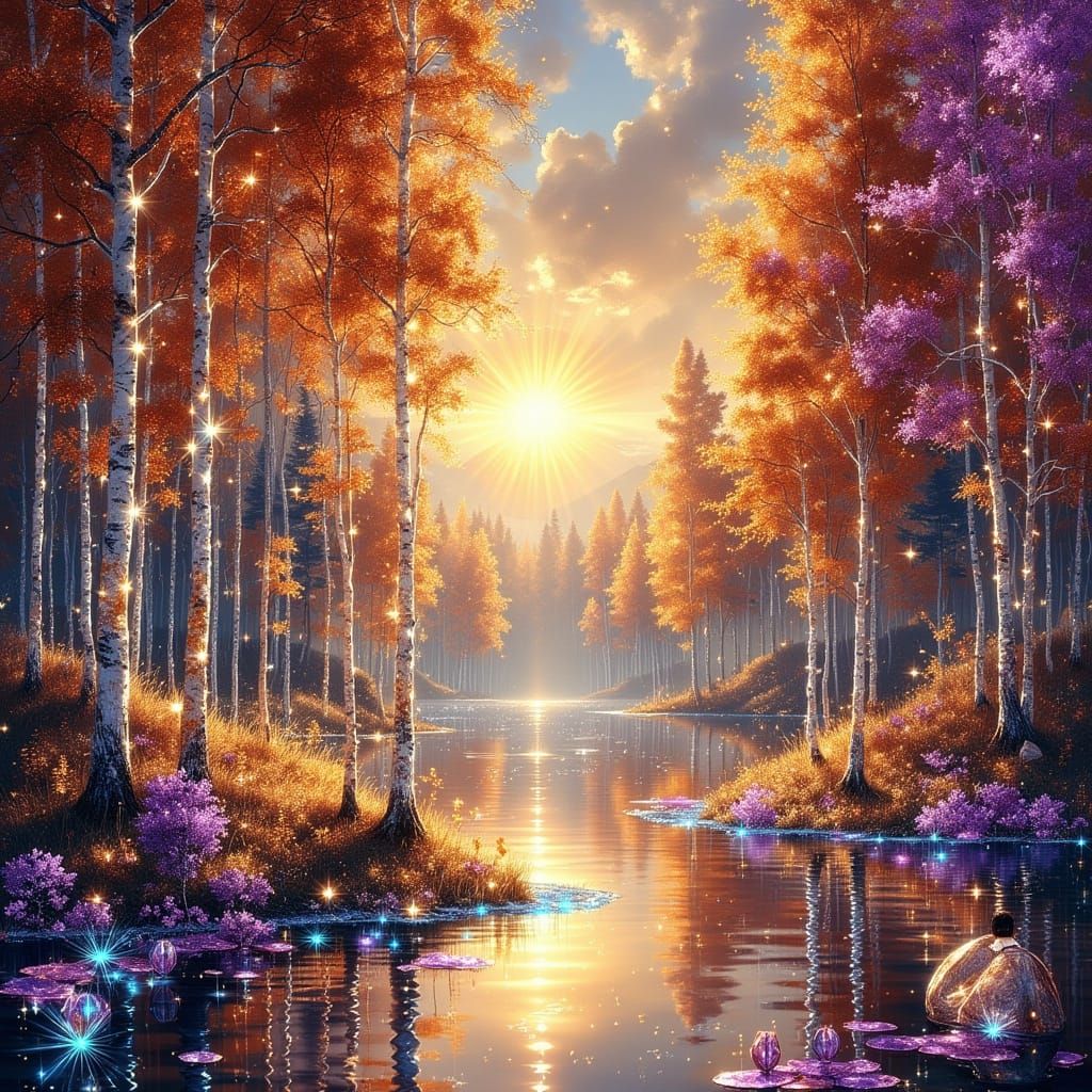 Dreamlike Realm of Iridescent Wonders