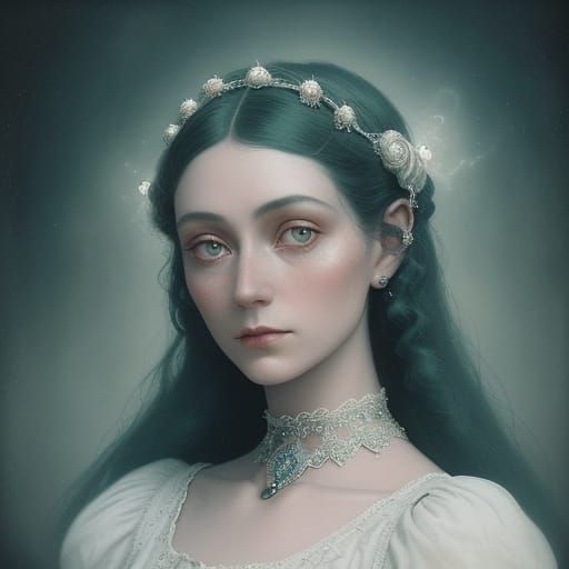 Victorian Alien Siren in Ethereal Glow