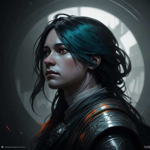 Striking Black and White Portraits in Digital Art Style