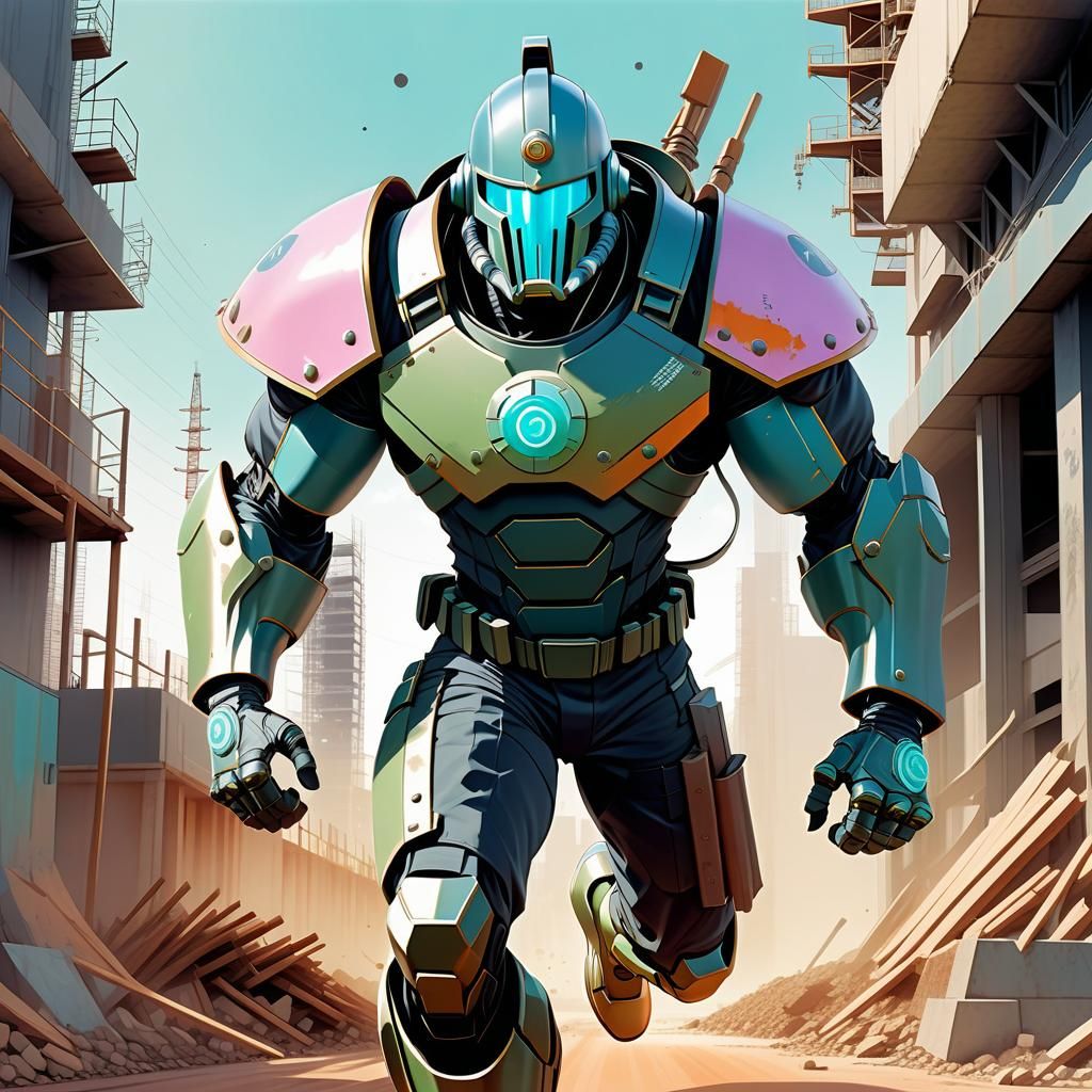 Biopunk Torpedo Man in Manga Style Portrait