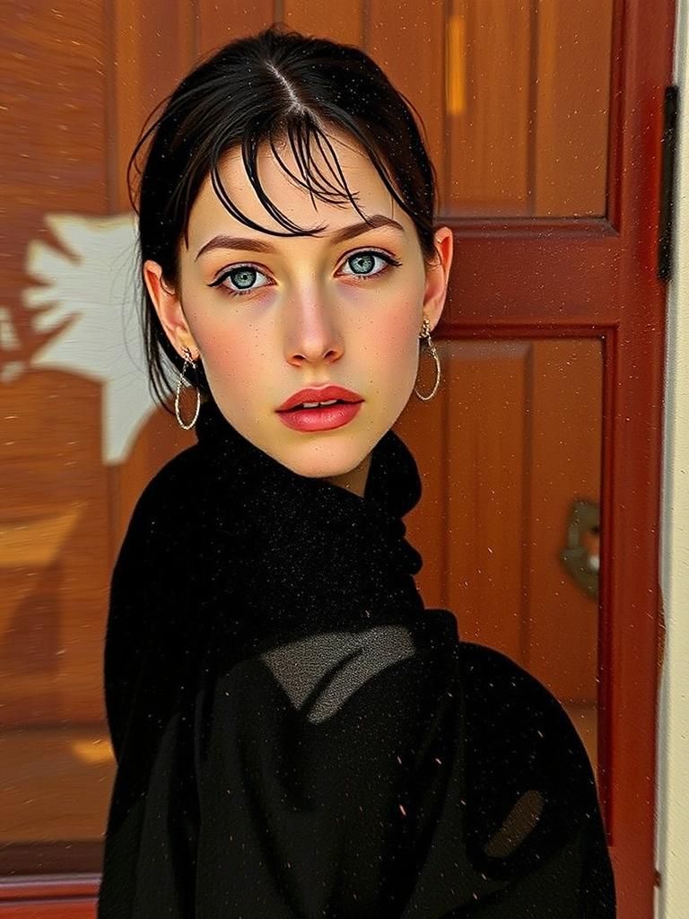 Edgy Beauty: Portrait of a Girl in Golden Light