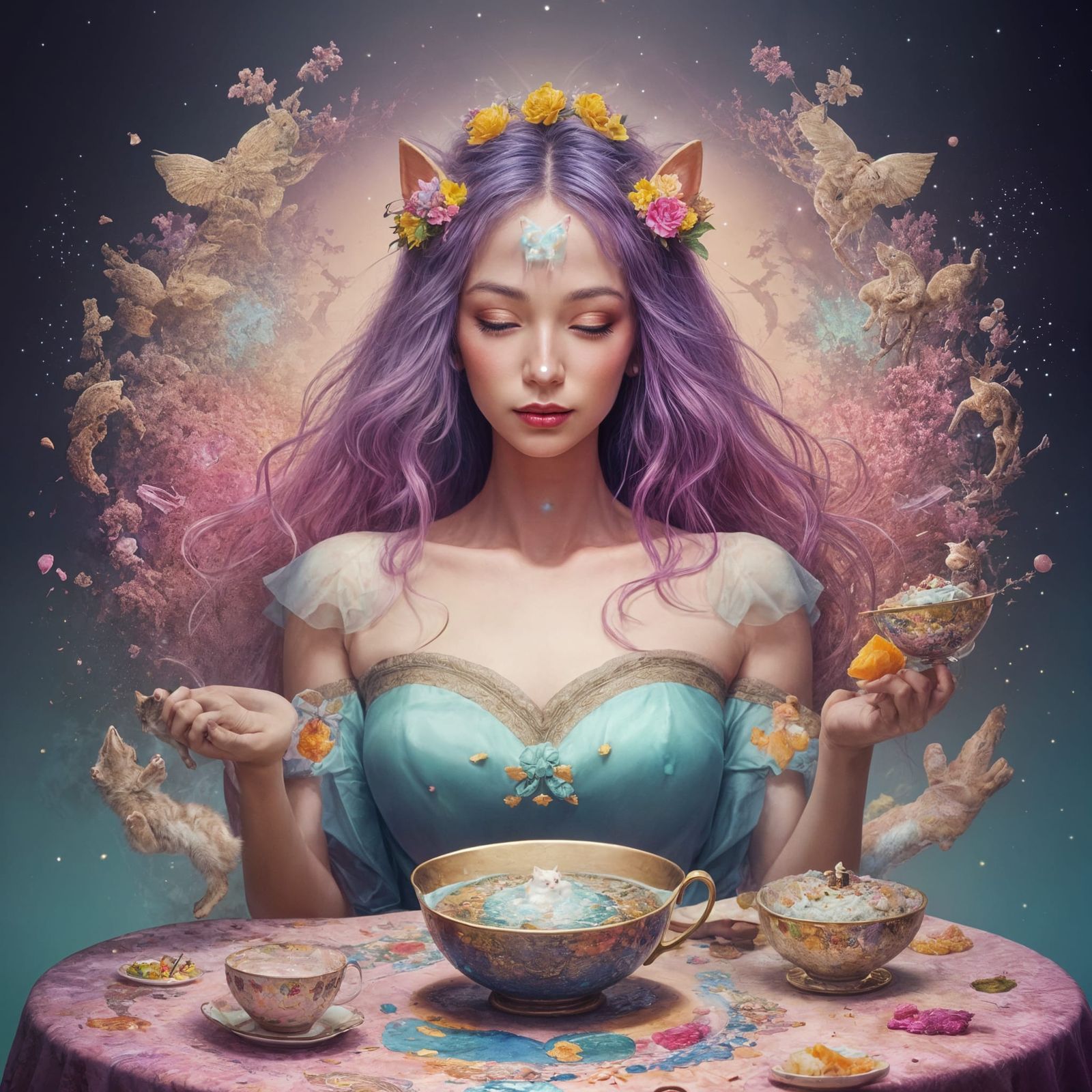 Kittens' Candy Cake Dream: Fantasy Concept Art