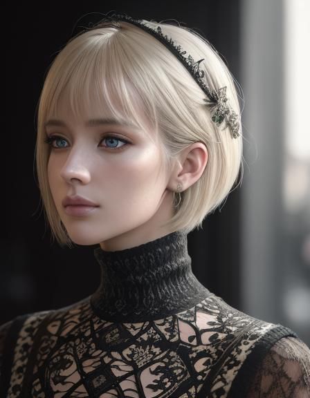 Fashion Model Portrait in Paris: Black and White Photography