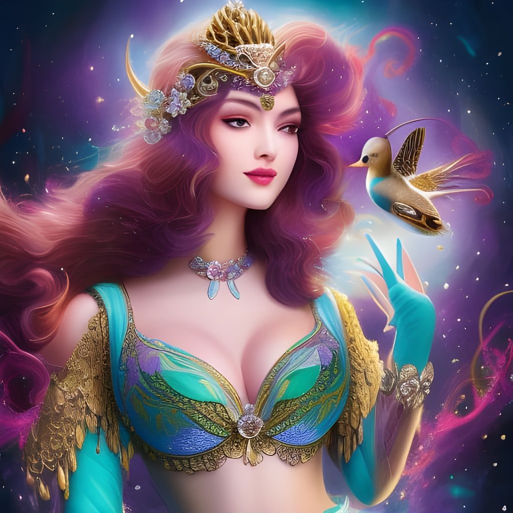 Magical Duck Woman Portrait in Artgerm Style