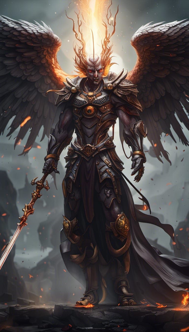 Fallen Death Archangel with legendary fire sword v.2