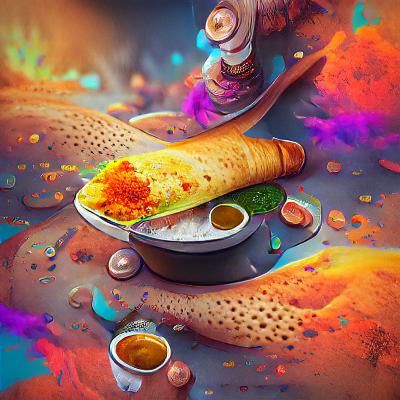 Exquisite Masala Dosa: Digital Art Concept Illustration