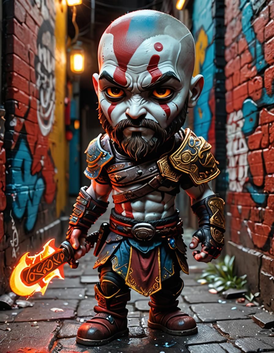 Chibi Kratos figurine, modern  style