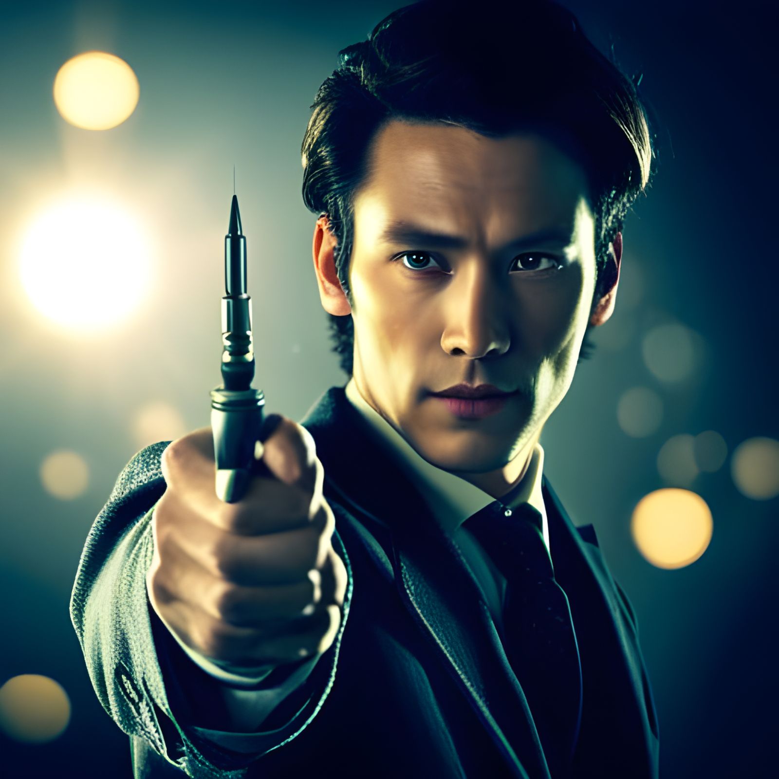 Young Asian Doctor Who with Sonic Screwdriver