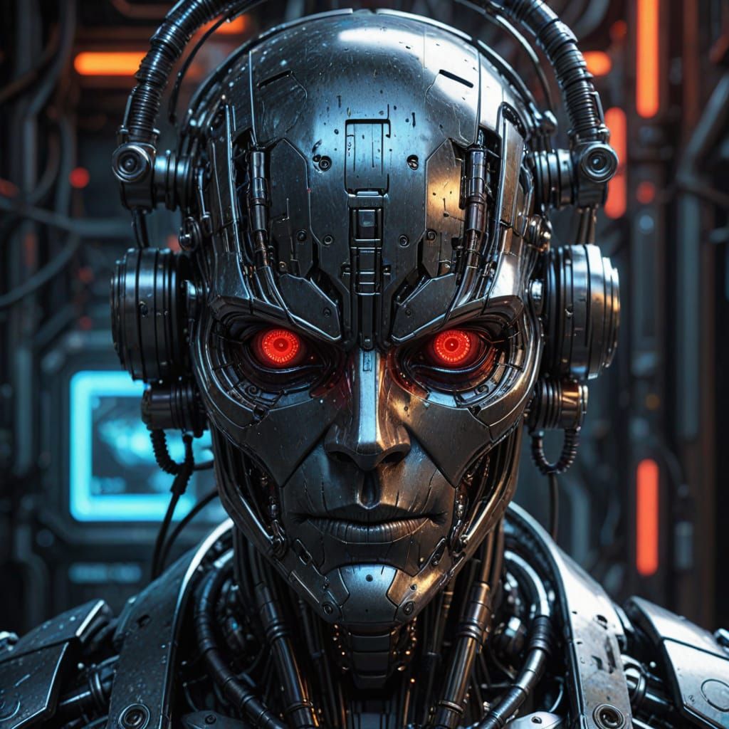 Cyberpunk Portrait of a Robotic Humanoid
