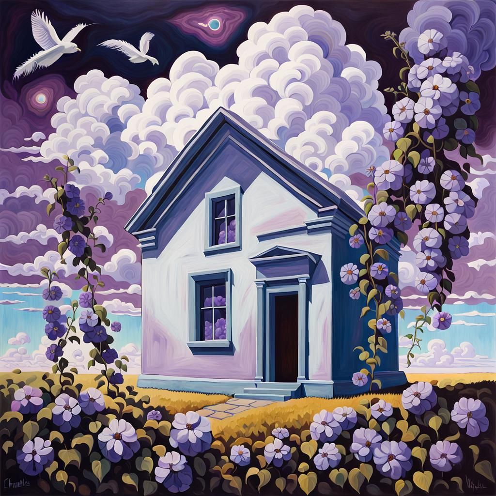 Surreal Blossoming Thoughts in an Industrial Landscape