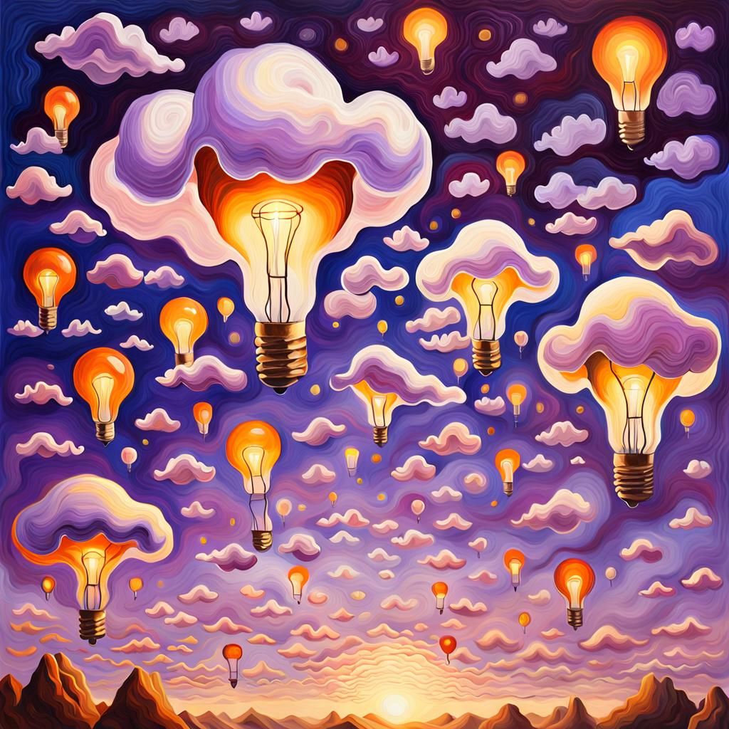 Surreal Blossoming Thoughts in Amethyst Sky