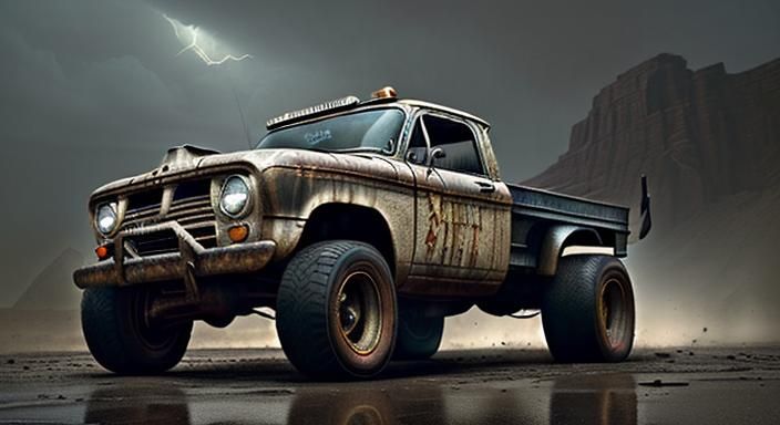 1960s Rat Rod Tow Truck: Digital Matte Painting