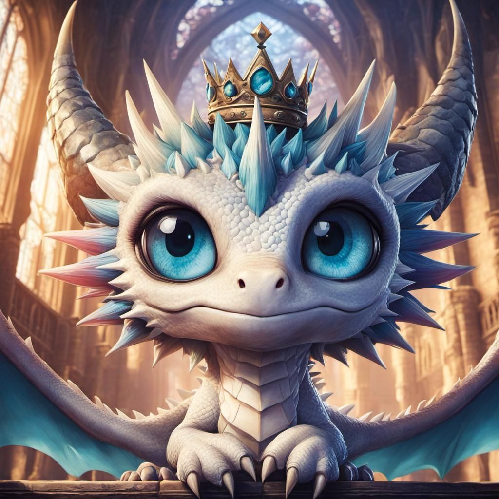 Anime Dragon Princess in Castle, Hyperdetailed 3D Art