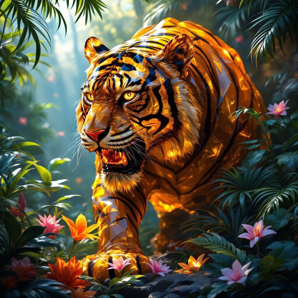 Tiger-Eye Tiger in Tropical Splendor