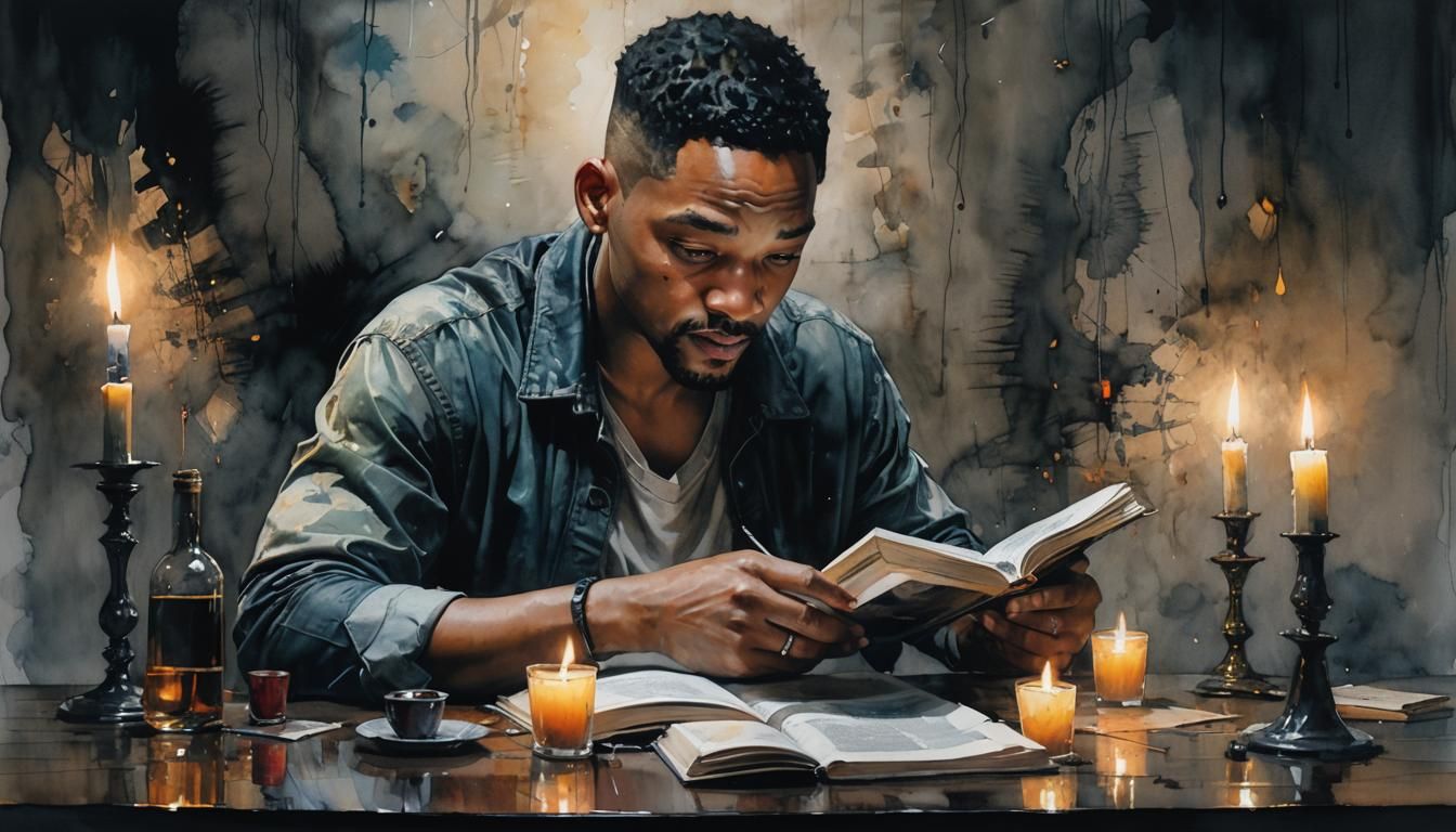 Will Smith Portrait in Dark Surreal Style