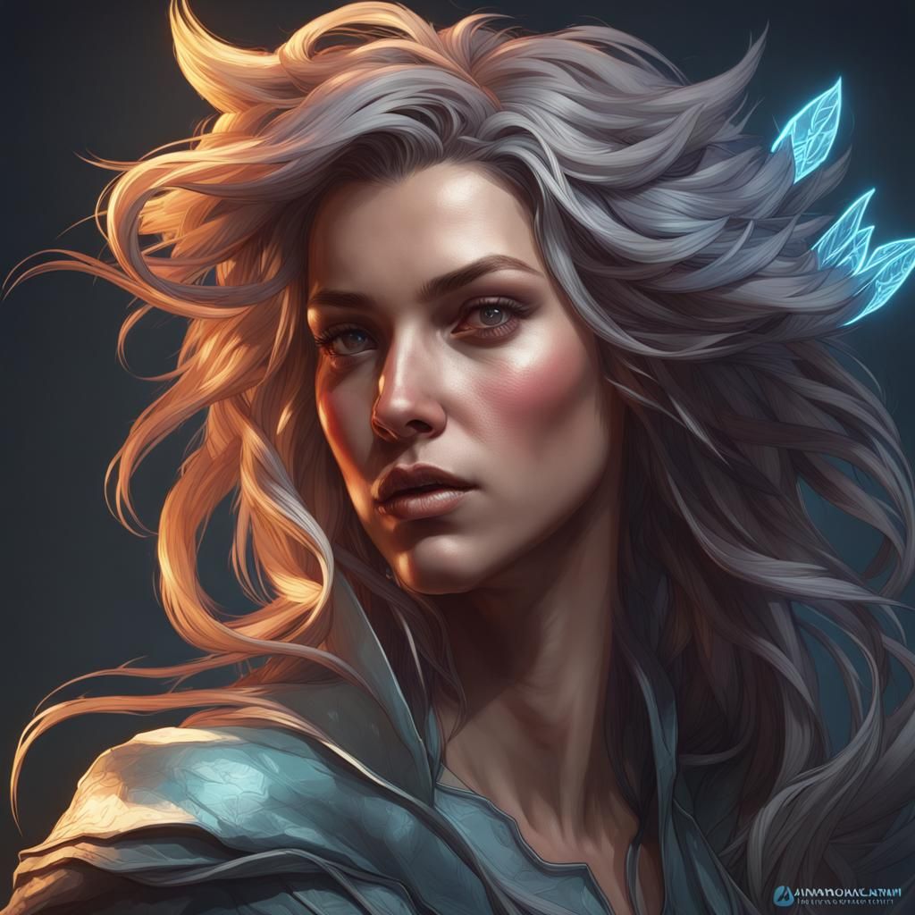 Ethereal Banshee Portrait in Art Nouveau Style