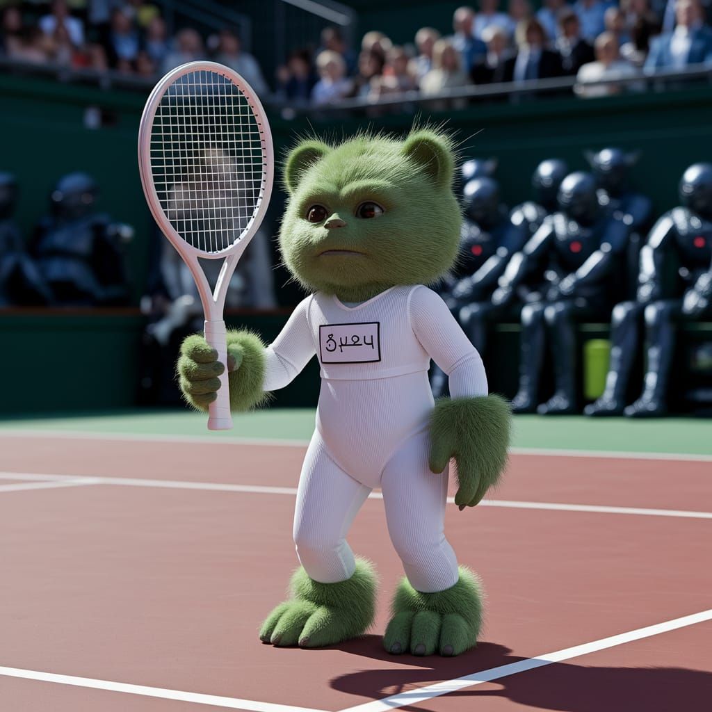 Ewok Tennis Star on Red Clay Court