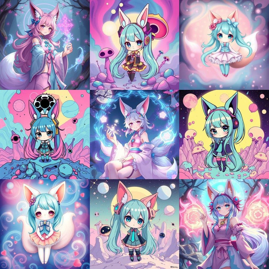 Eldritch Kitsune Chibi: Extraterrestrial Hatsune Miku