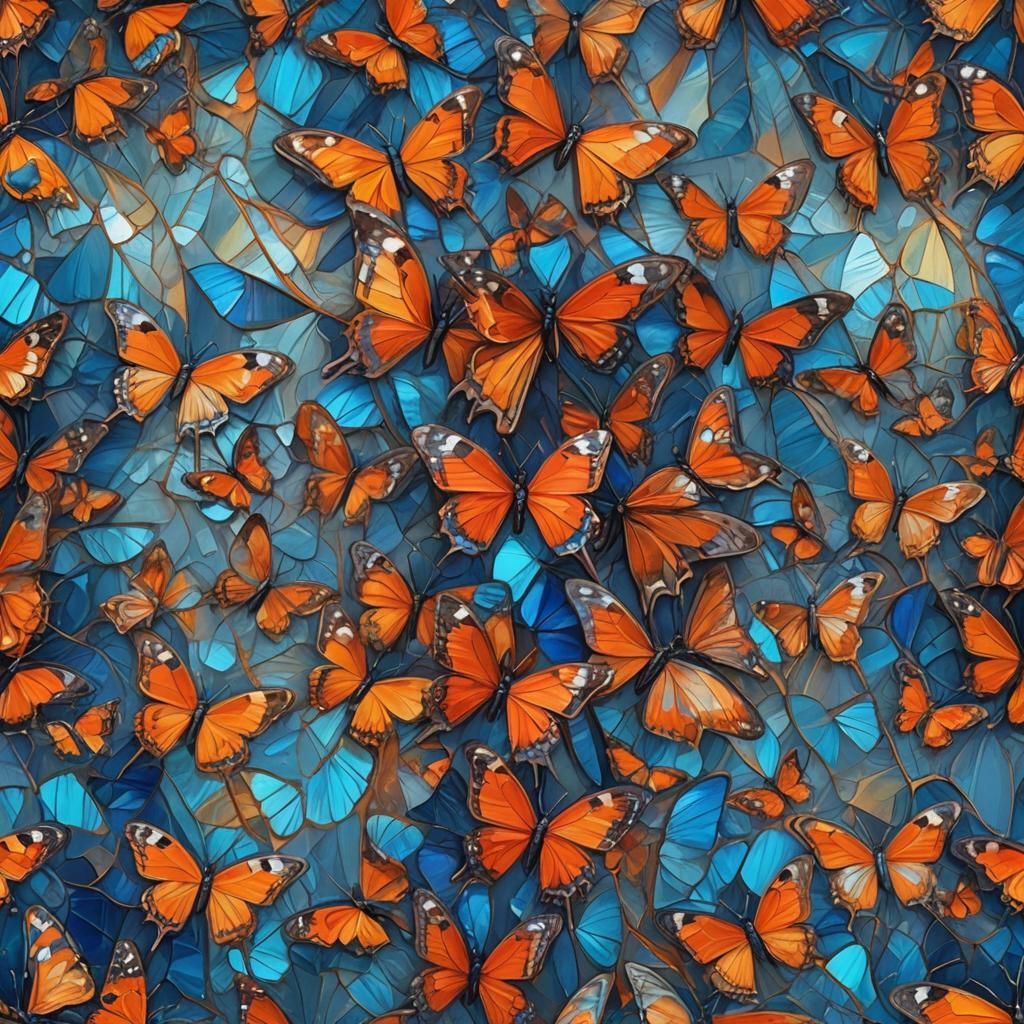 Expressionist Butterfly with Outstretched Wings