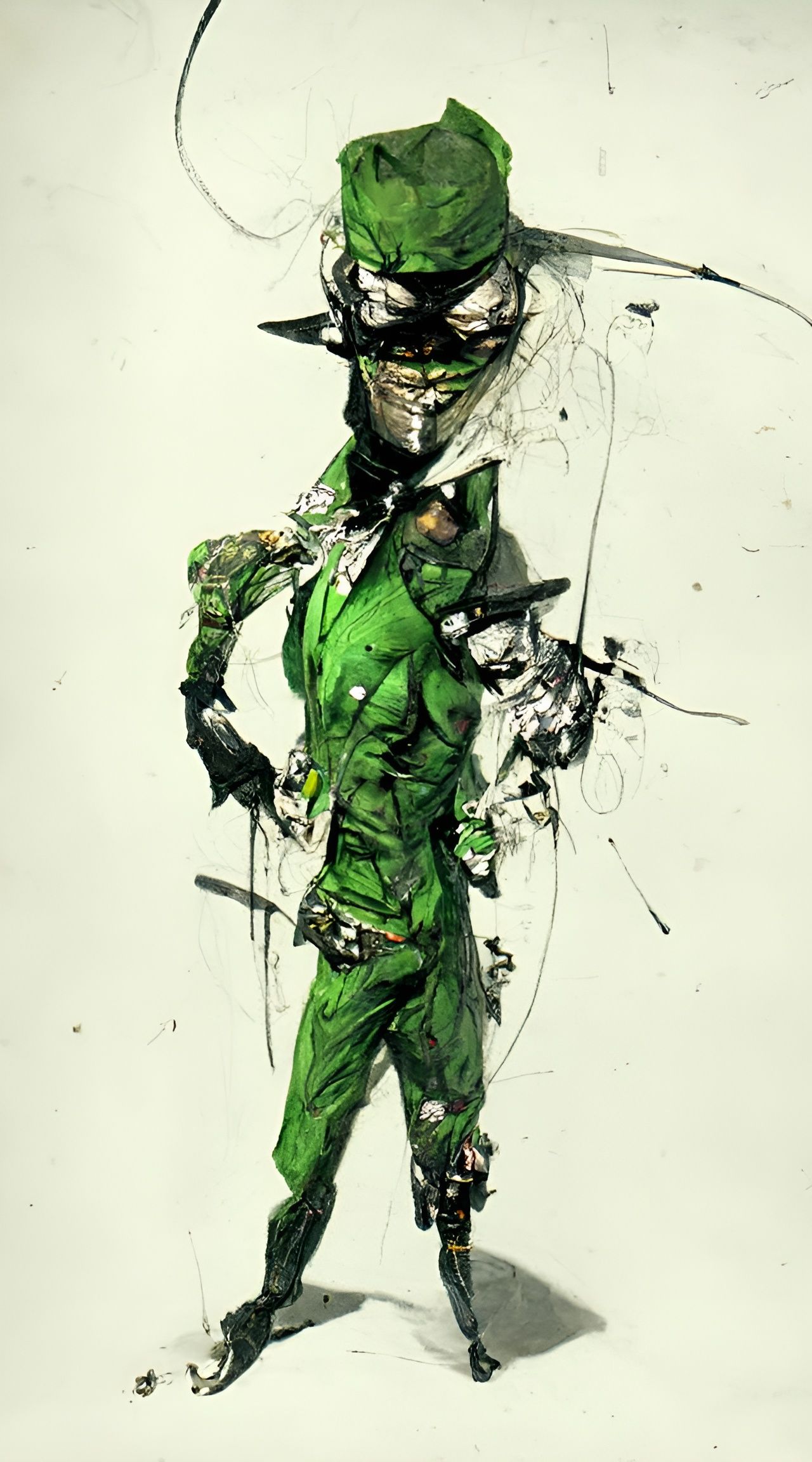 Masked Riddler in Green Suit, Sinister Art