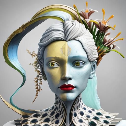 Intricate Rainforest Oil Painting with Vibrant Details