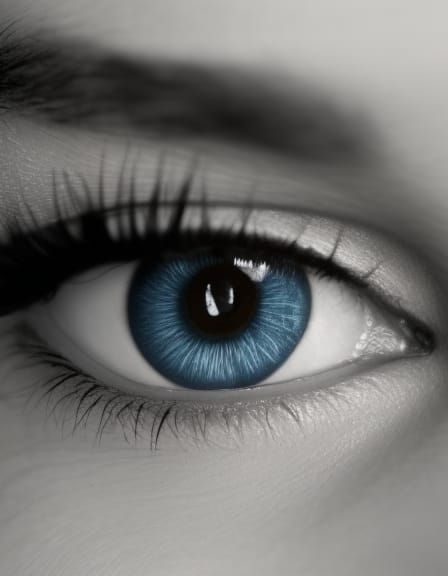 Detailed Image of a Cute Girl's Blue Eye