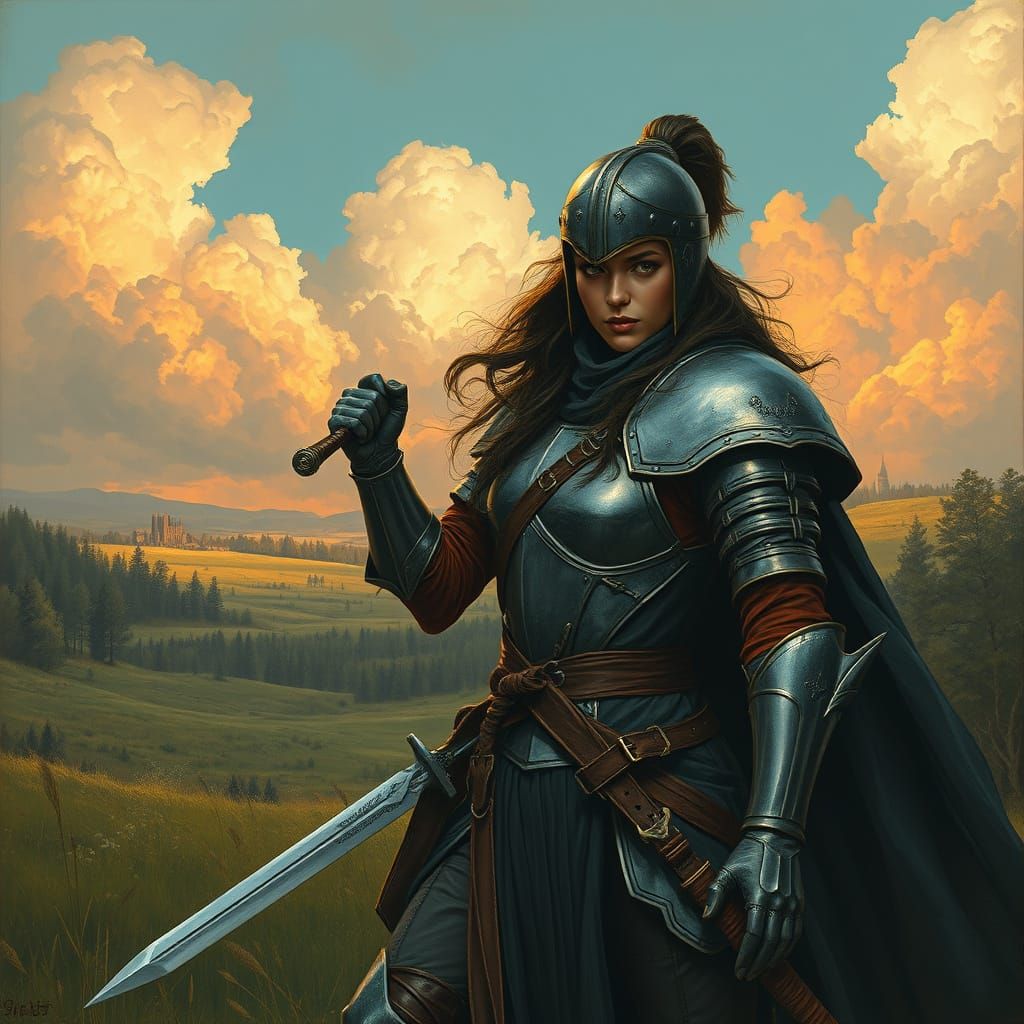 Medieval Polish Warrior Inspired by Beksiński and Frazetta