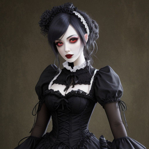 Elegant Gothic Lolita in Dark Romantic Style