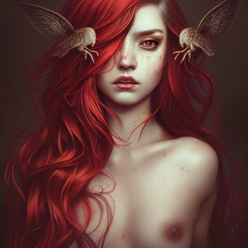 Psychedelic Goddess Portrait with Dynamic Lighting