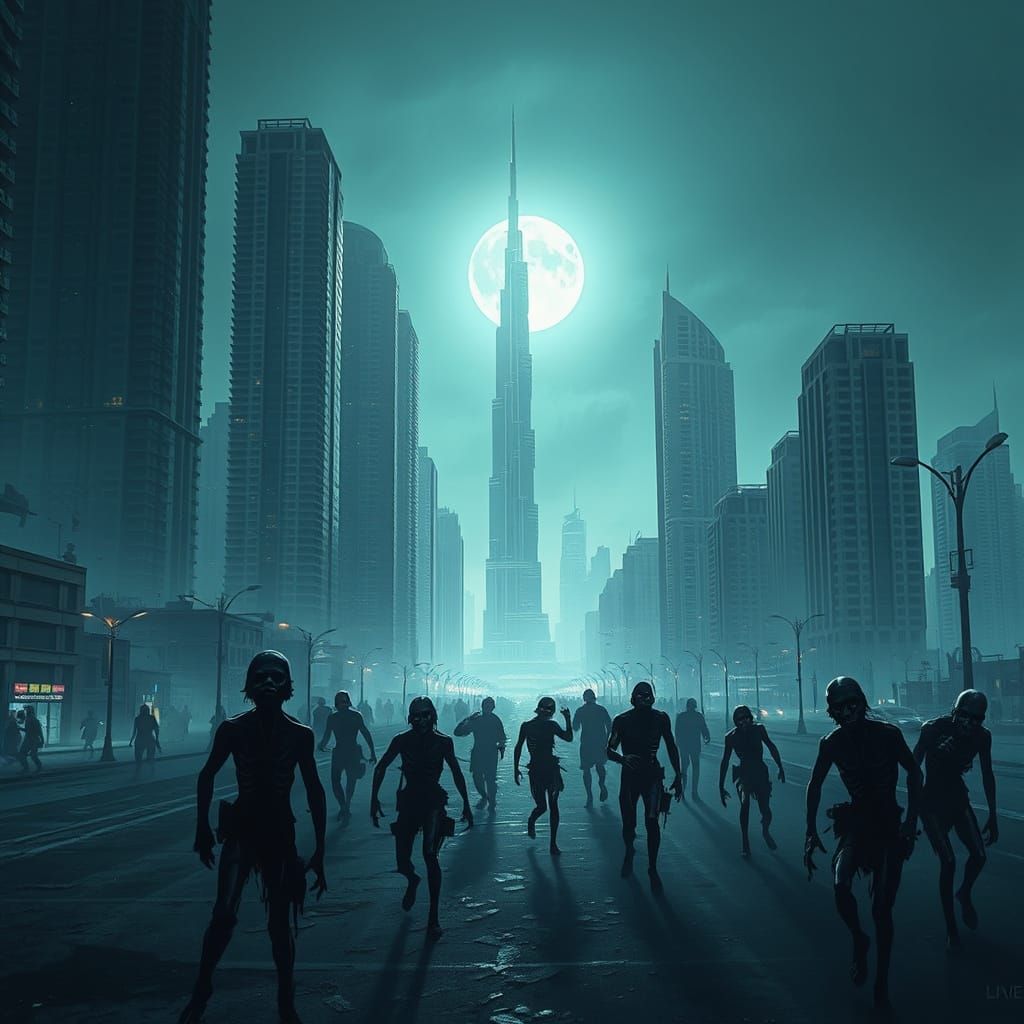 Desolate Post-Apocalyptic Dubai Cityscape