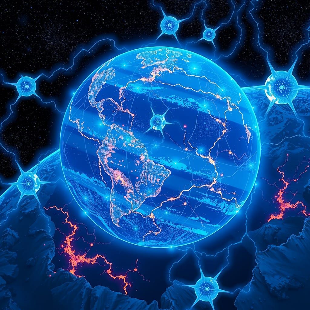 Futuristic Earth: Cybersnetic Networks and Celestial Contine...