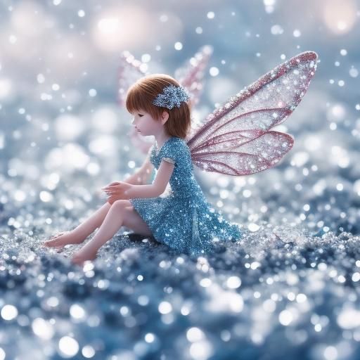 Frozen Winter Fairy in Snowy Landscape