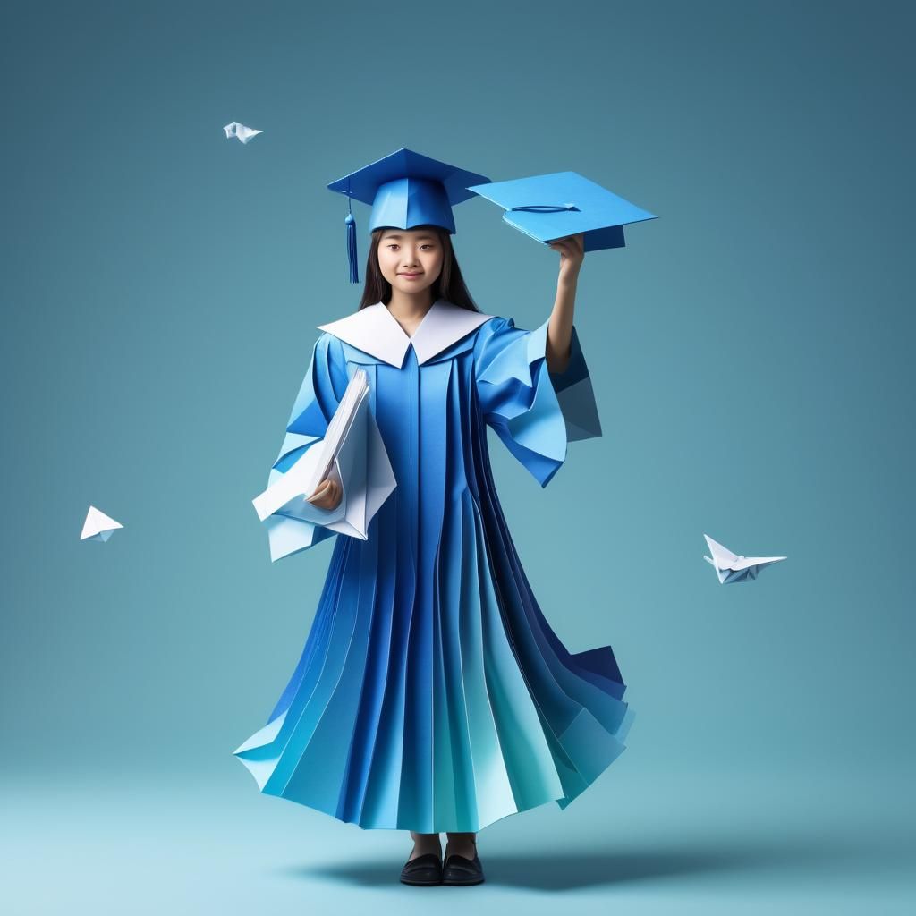 Graduate in Space: Origami Papercraft Style