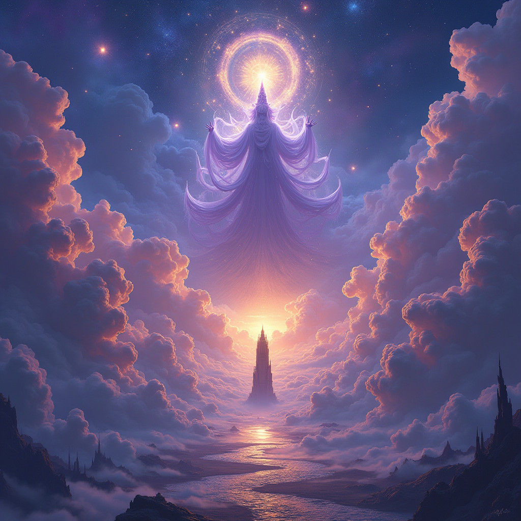 Mystical Deity in a Celestial Realm