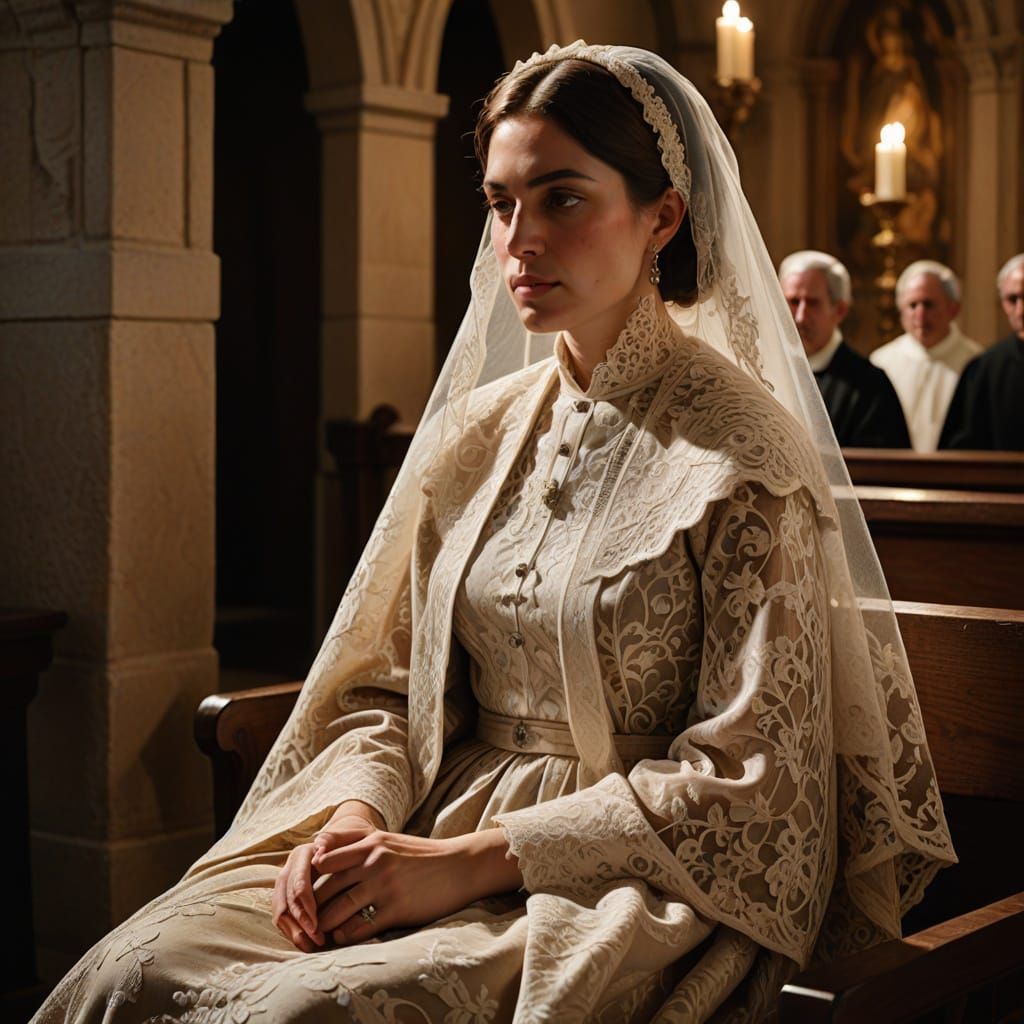 Softly Lit Housewife in 17th Century Spanish Baroque Style