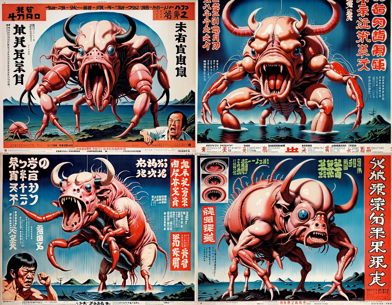 Bizarre Mutant Crustacean Terror: 1970s Movie Poster