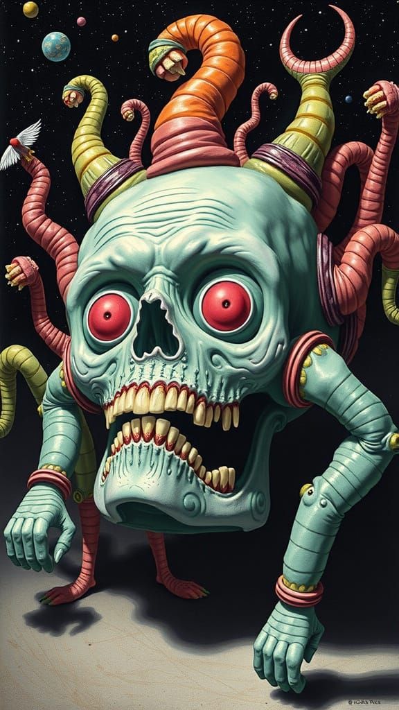 Vibrant Surreal Psychedelic Art Depicting Unwellness