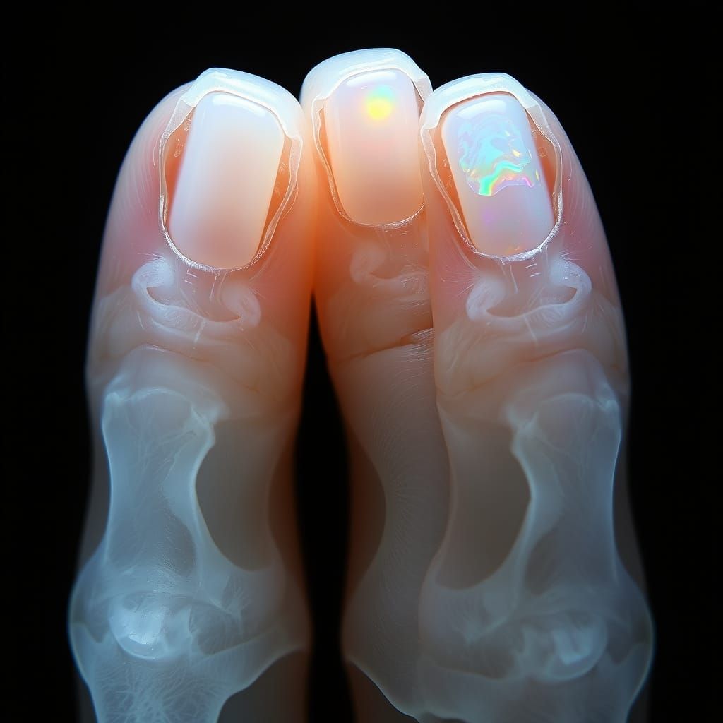 X-Ray Opal Fingers with Selenite and Pearls