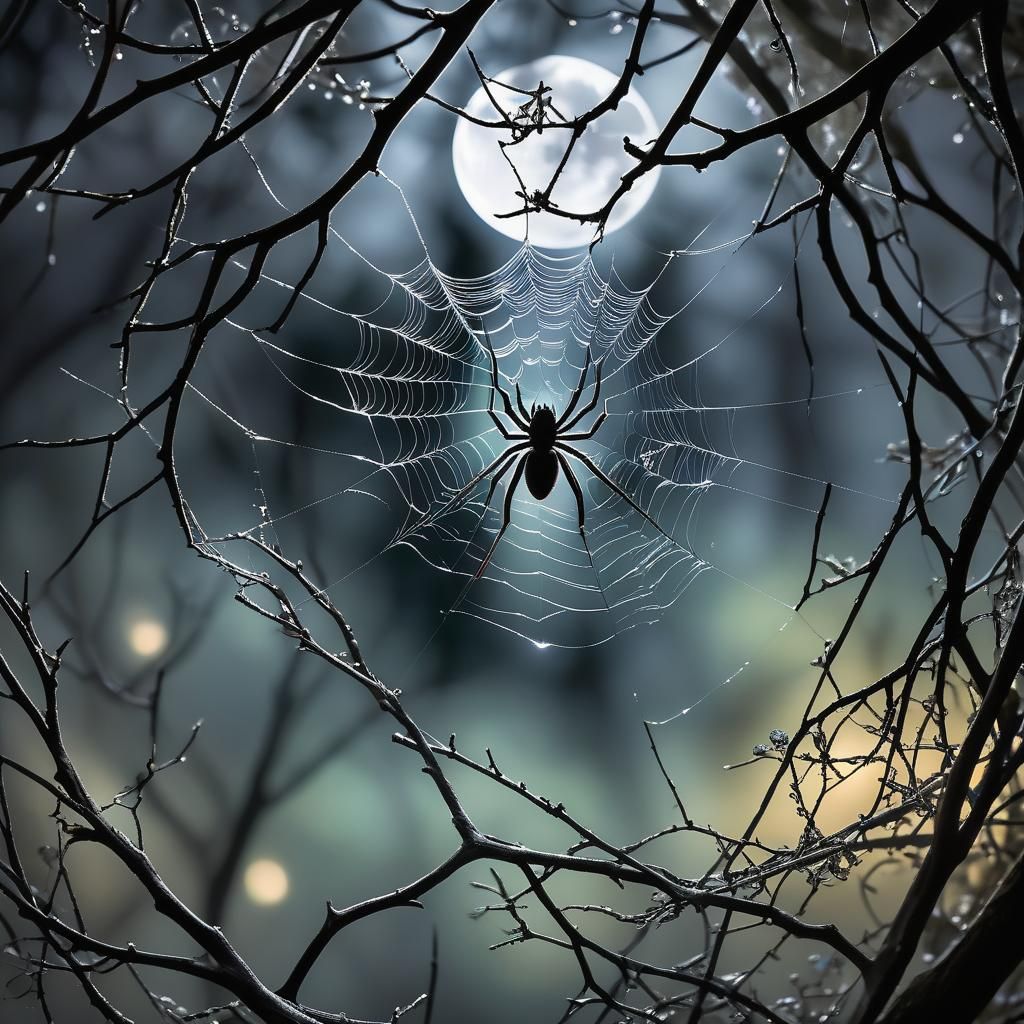 Spider in the moonlight