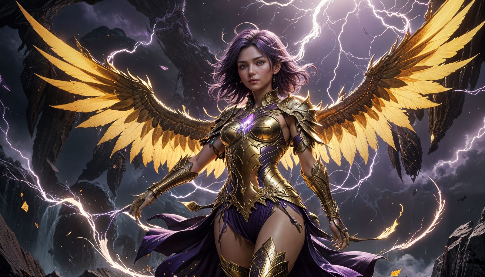 Storm Dragoon in Glowing Armor, Dark Fantasy Art