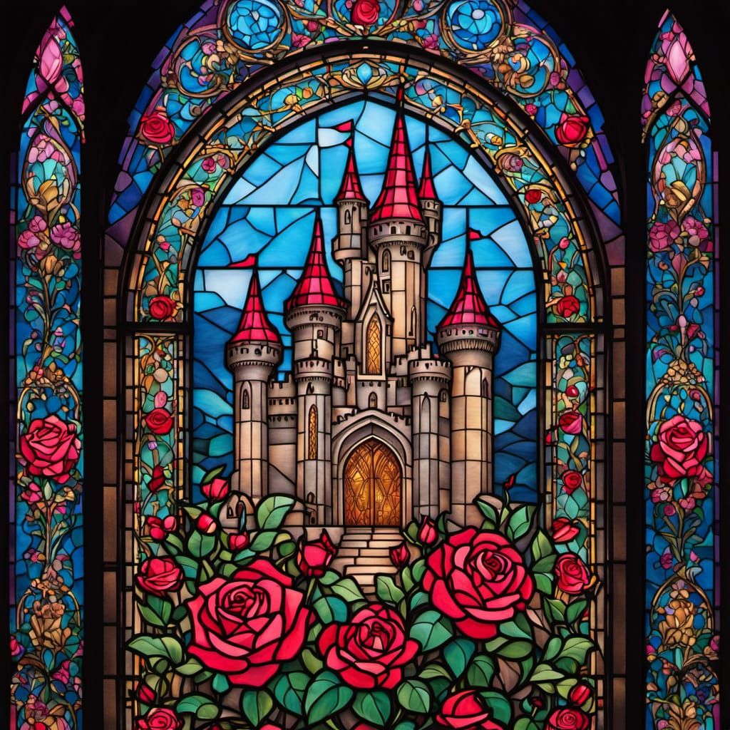 Stained glass castle