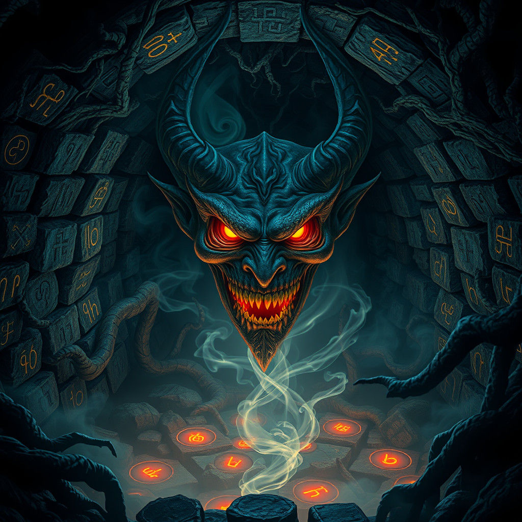 Demonic Face Emerges from Ancient Well