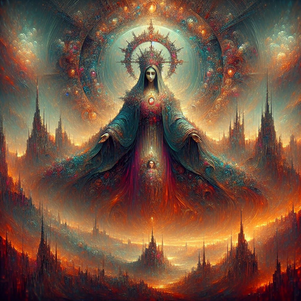 Holy Mary in Fantastical Concept Art Style
