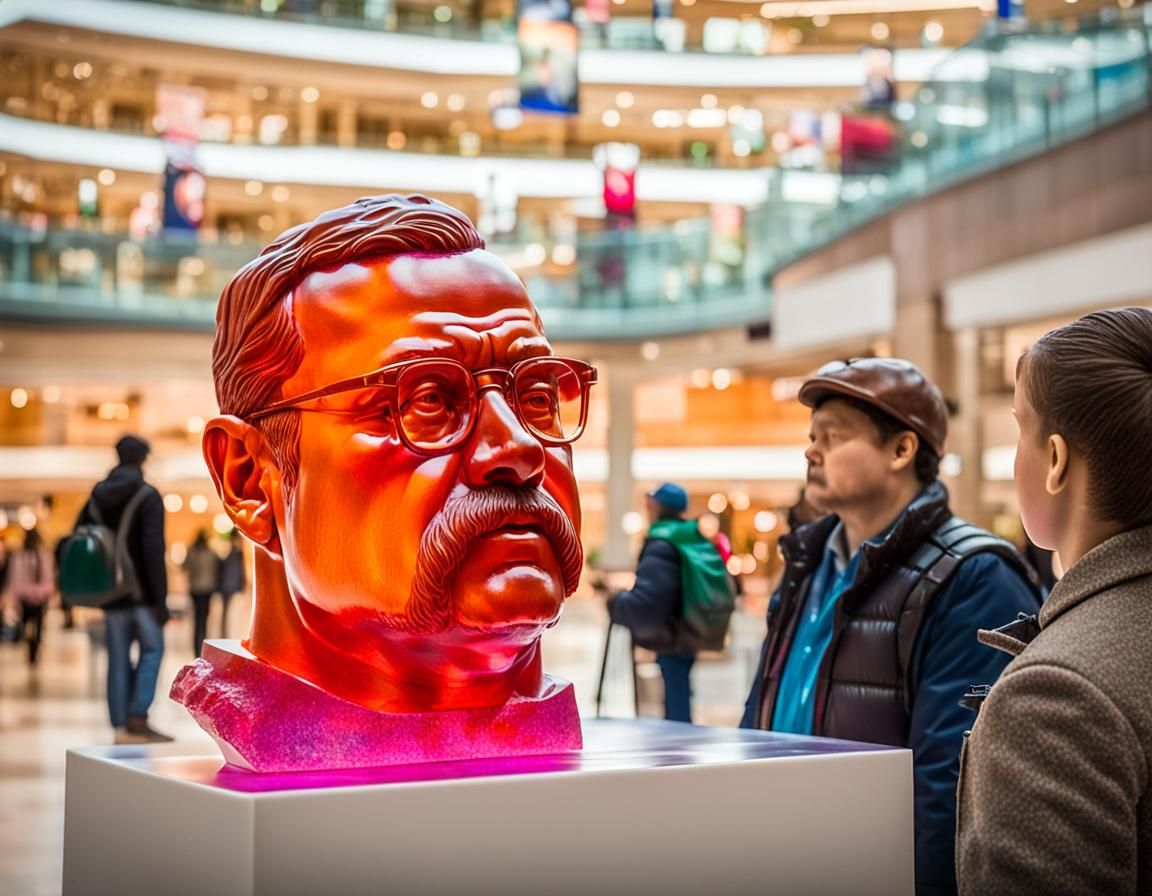 Jelly Sculpture of Theodore Roosevelt's Bust at The Mall of ...