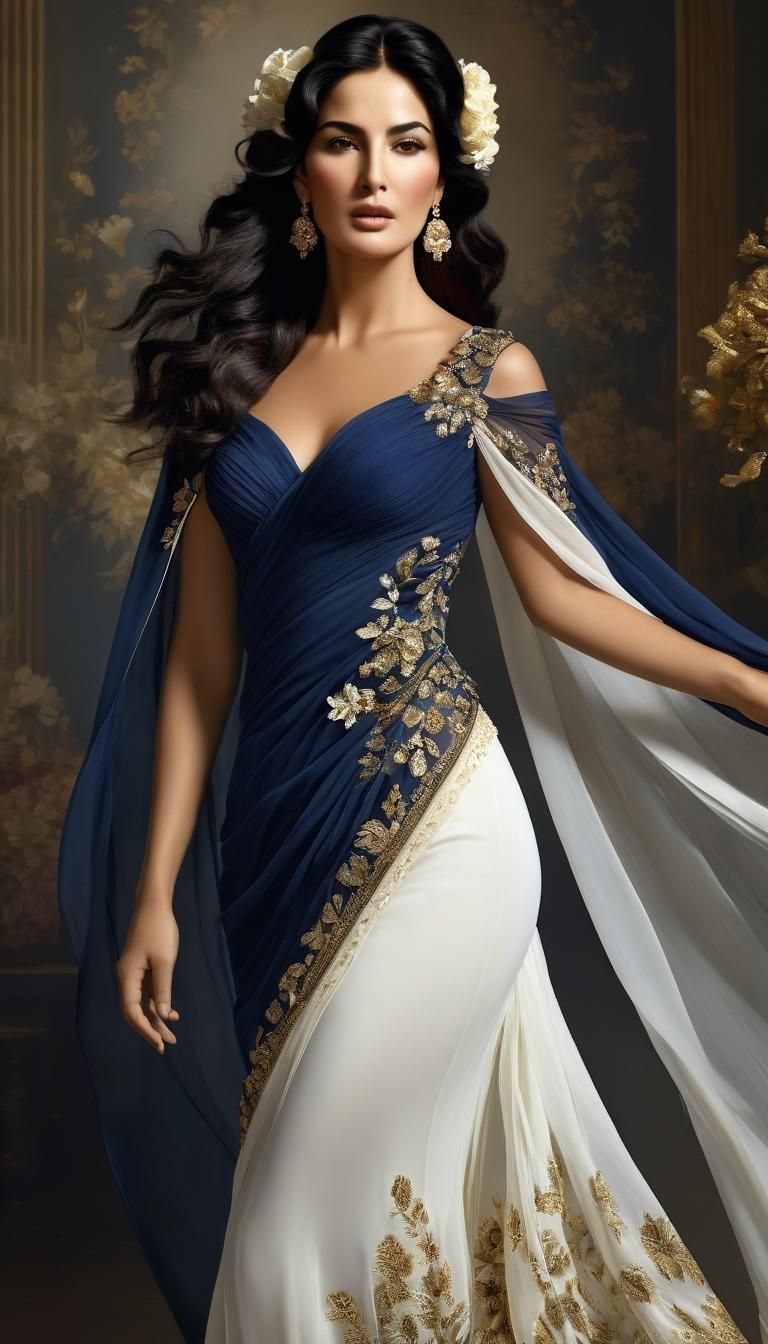 Ethereal Woman with Floral Updo in Fantasy Setting